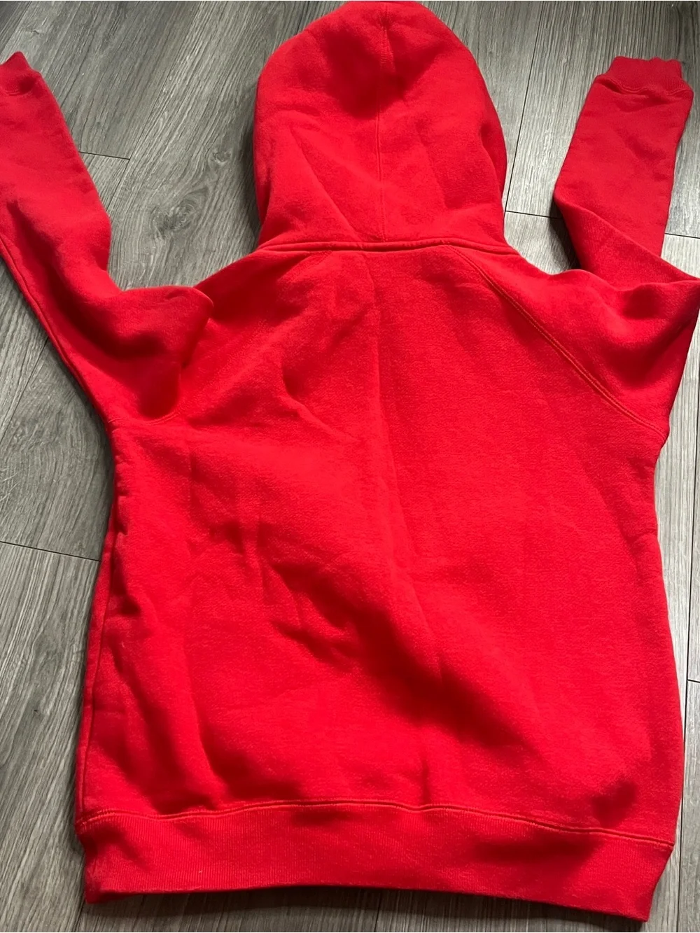 Nike Kids Red Hoodie Spellout White Swoosh Deep Hood Size Medium